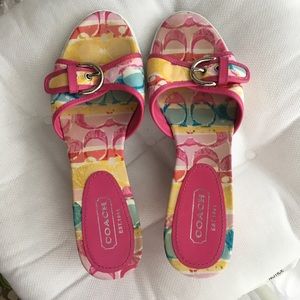 Coach Multi-color slip-on wedges — size 8